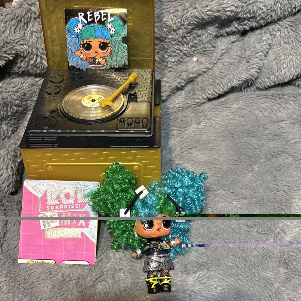 LOL Surprise! Remix Hair Flip Doll Rebel Record Player Plays Music Tested Works